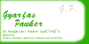 gyarfas pauker business card